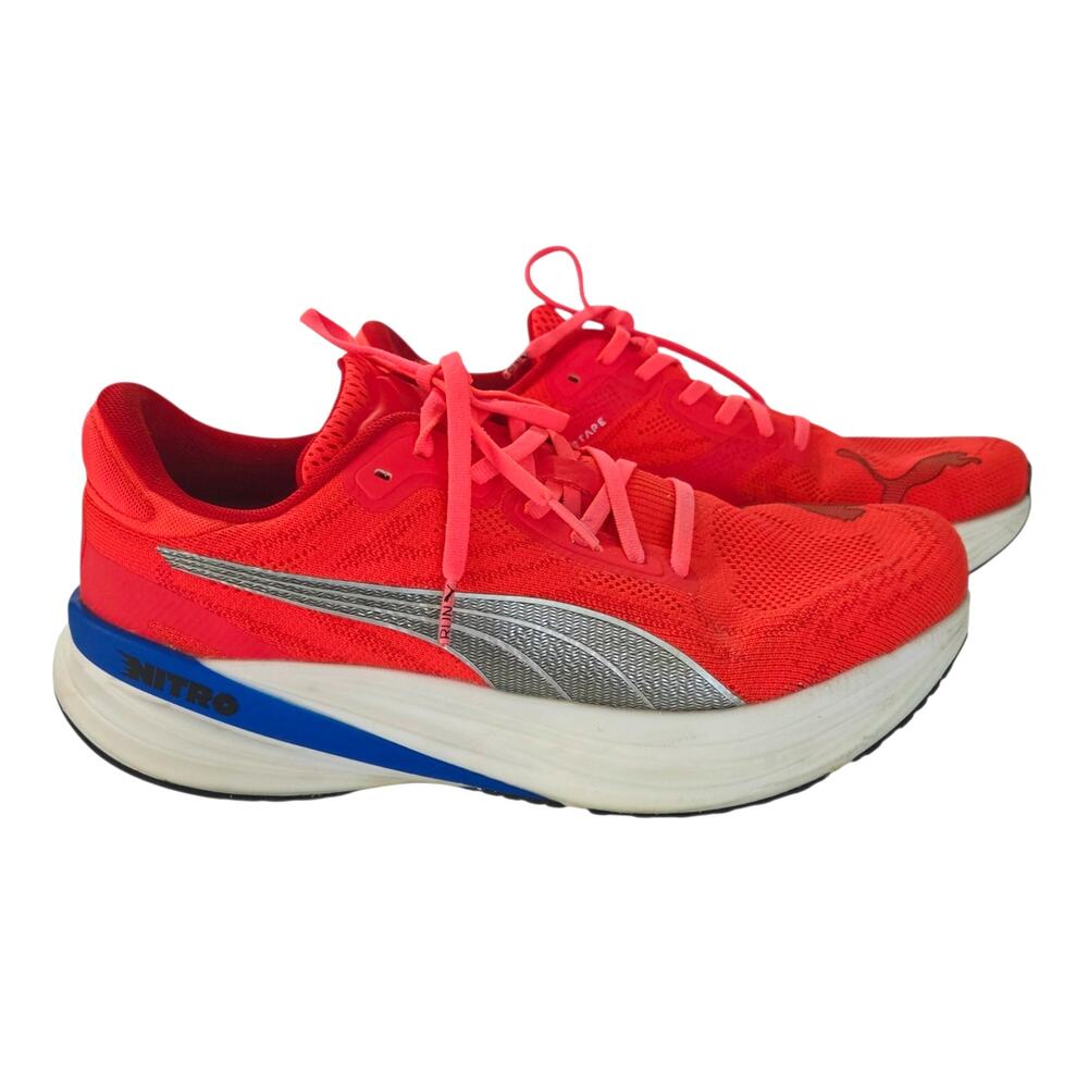 Puma Magnify Nitro 2 Fire Orchid Ultra Blue Red Running Shoes PwrTape Siz 10.5